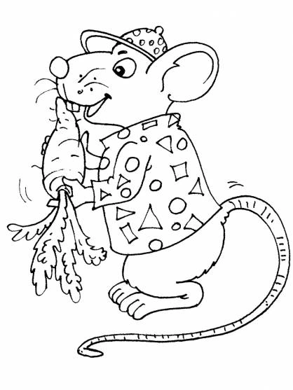 Coloring the rat found a carrot